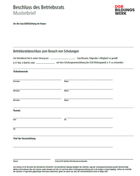 Beschluss des Betriebsrats Screenshot