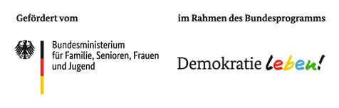 Logo Bundesministerium für Familie, Senioren, Frauen und Jugend, Bundesprogramm "Demokratie Leben!"