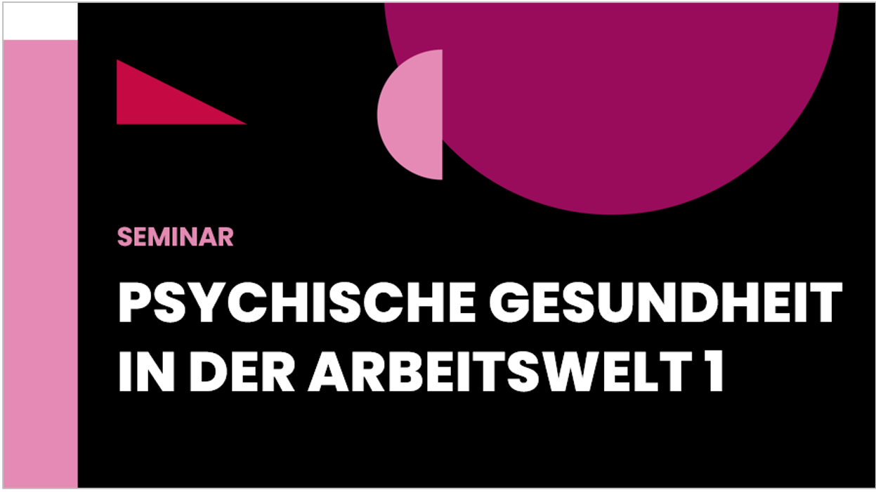 Seminar Arbeits- und Gesundheitsschutz 1