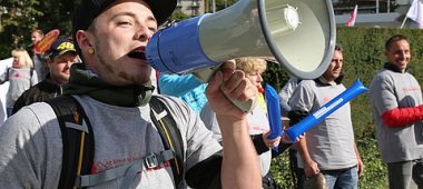 Proteste vor der Nestlé-Zentrale 2018.