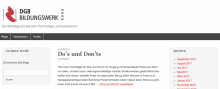 Screenshot zur Webseite mit den Seminarblogs